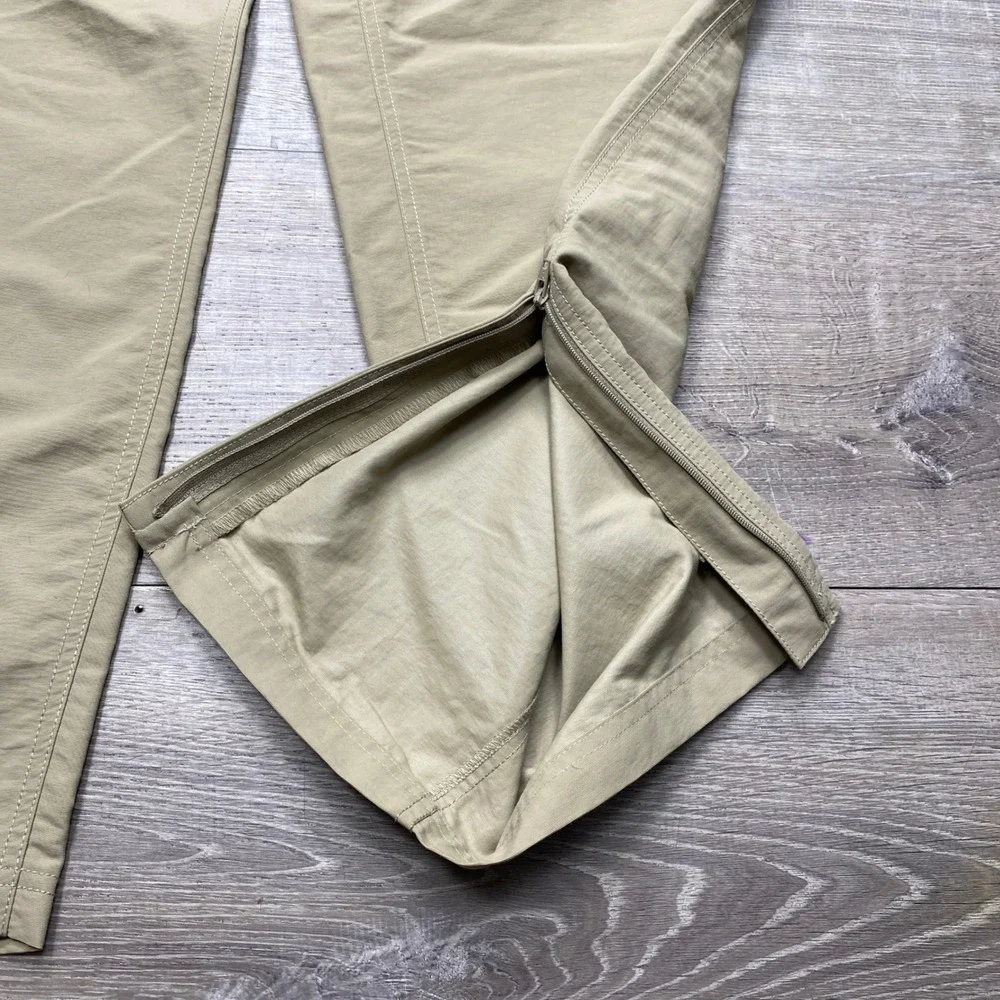 The North Face Convertible Pants Mens L Tan Khaki Zip Off Hiking Trail Outdoor